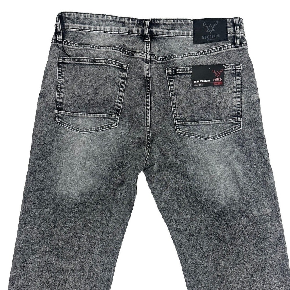 MBX Men's Los Ángeles Denim Jeans 36X32 Slim Straight Stretch Wash Ludlow Jeans - Picture 11 of 16